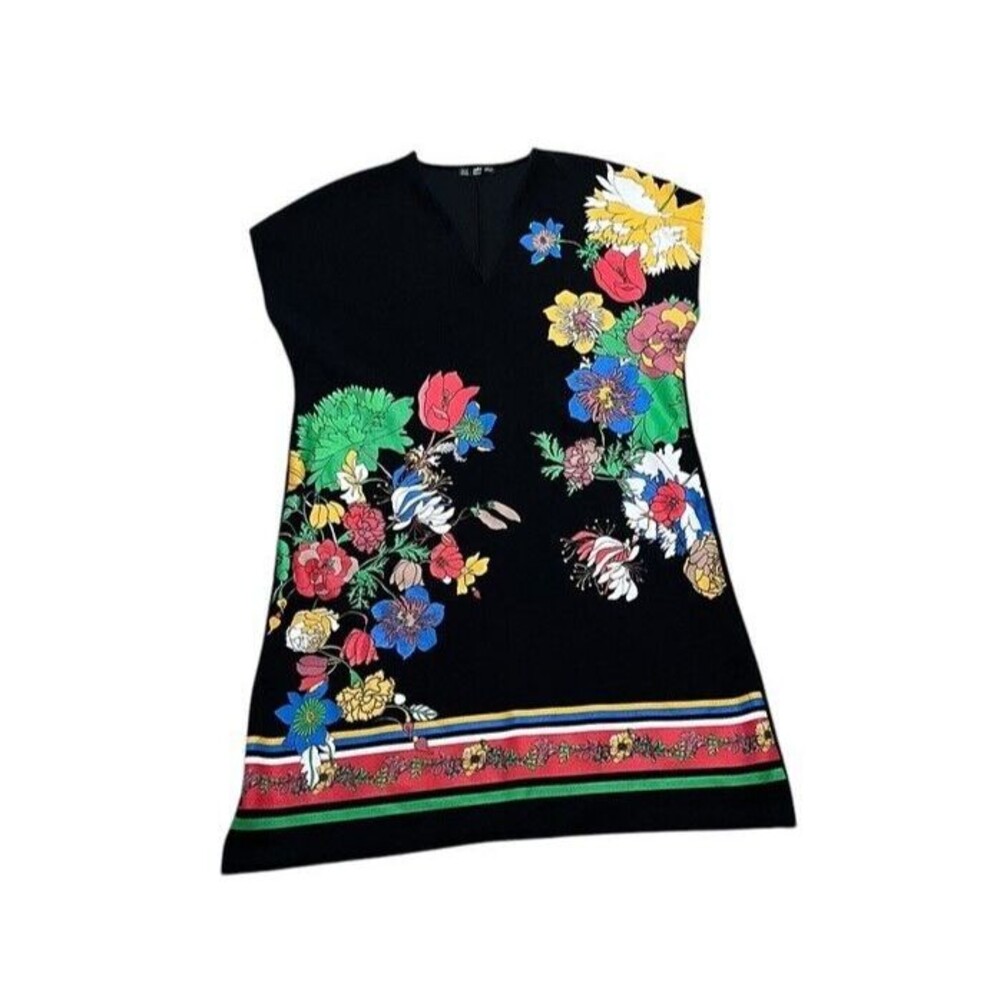 Zara Women’s Dress Floral Mini Short Sleeve Size Medium - Wedding - Colorful